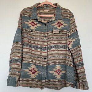 Faherty Women’s Southwestern Cotton Overshirt XL